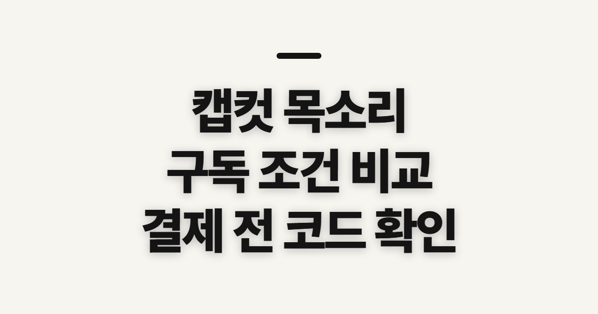 캡컷 목소리 구독 할인 어떤 조건일까? 코드 적용 전 결제 확인 정리