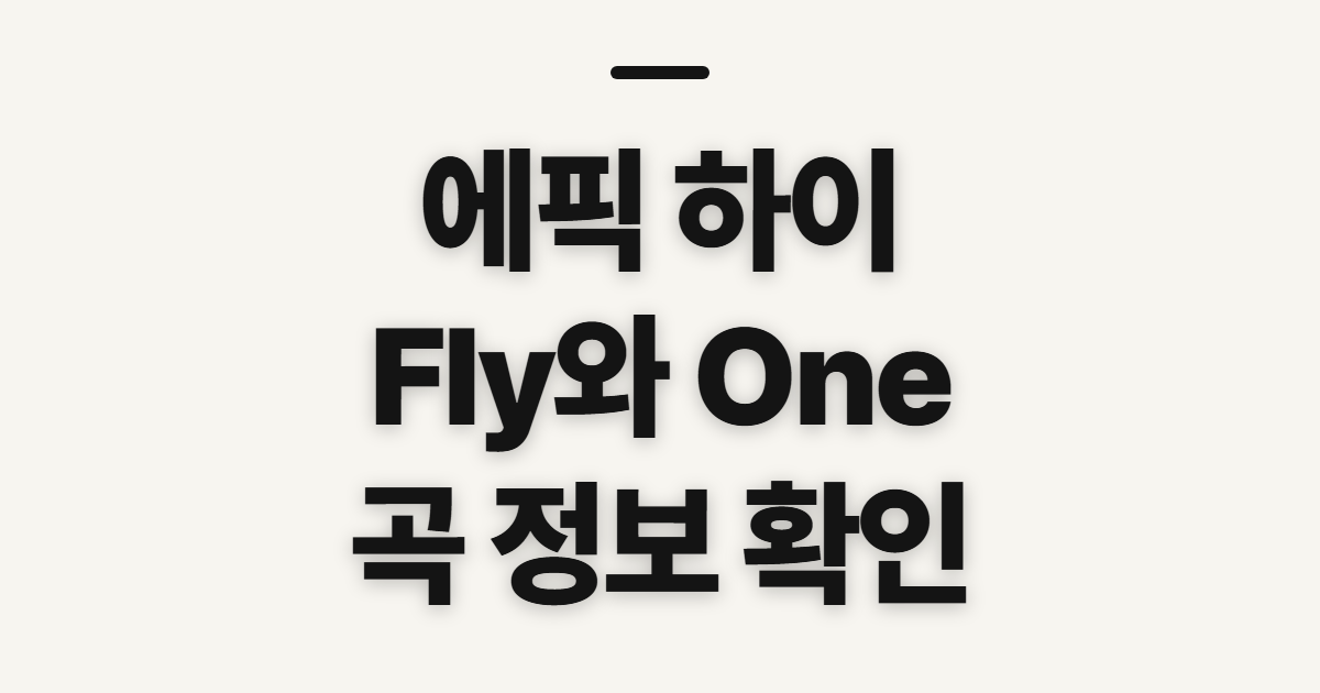 에픽 하이 fly one 노래 정보, 확인 전에 볼 항목
