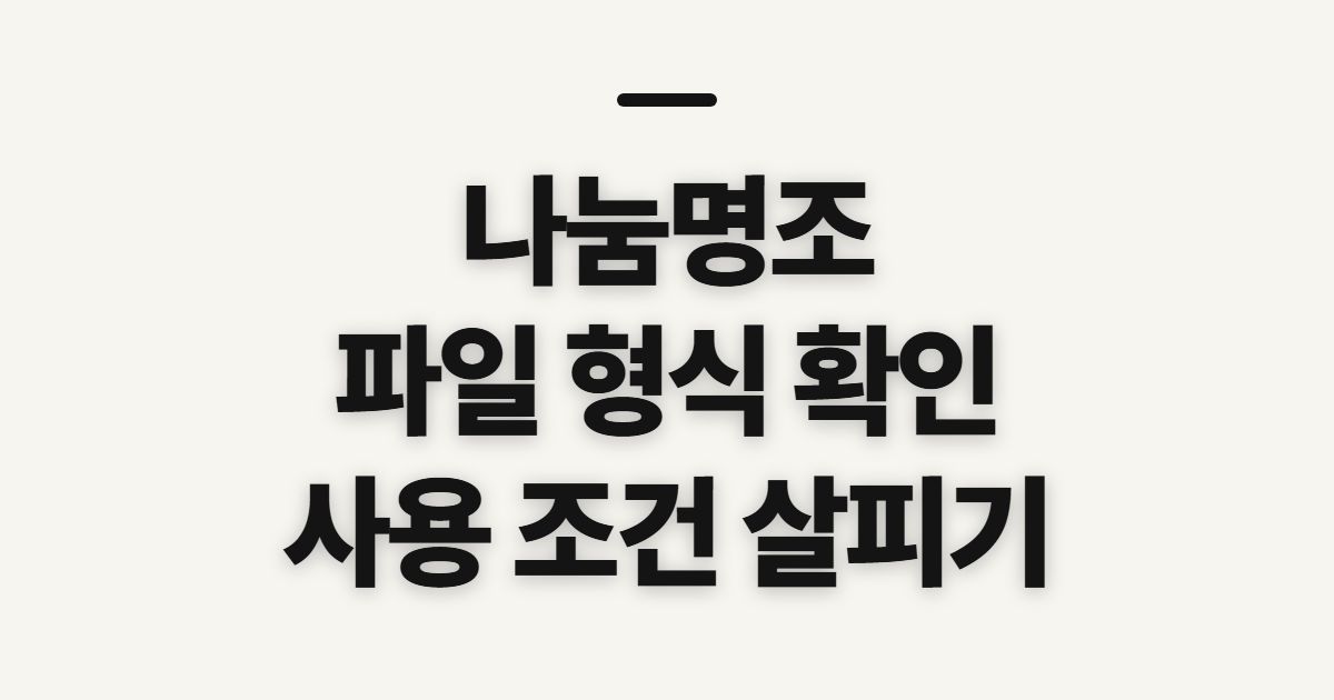 나눔명조 명조체 다운, 파일 형식과 사용 조건 확인