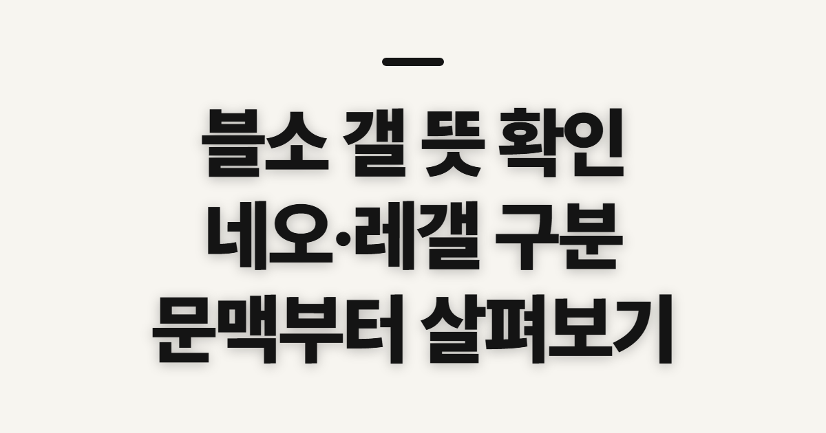 블소 갤 네오 디시 레갤 뜻, 각 이름을 보기 전 확인할 점