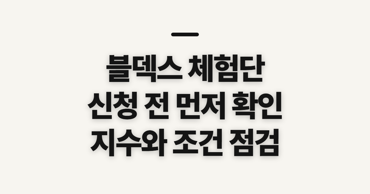 블덱스 체험단, 체험단지수확인 전 점검 순서