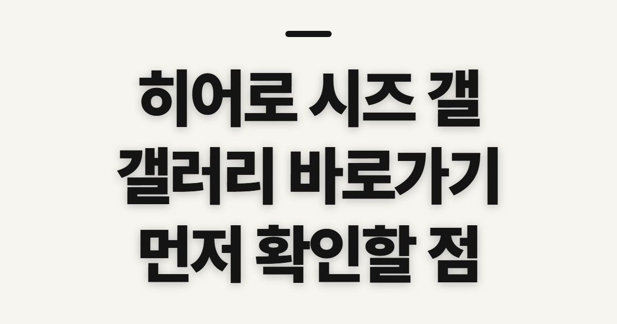 히어로 시즈 갤 갤러리, 바로가기 전 확인할 점