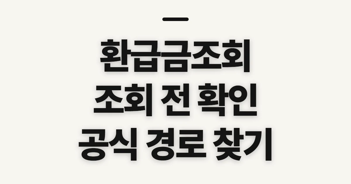 환급금조회, 공식 경로와 본인 확인 정보 미리 살피기