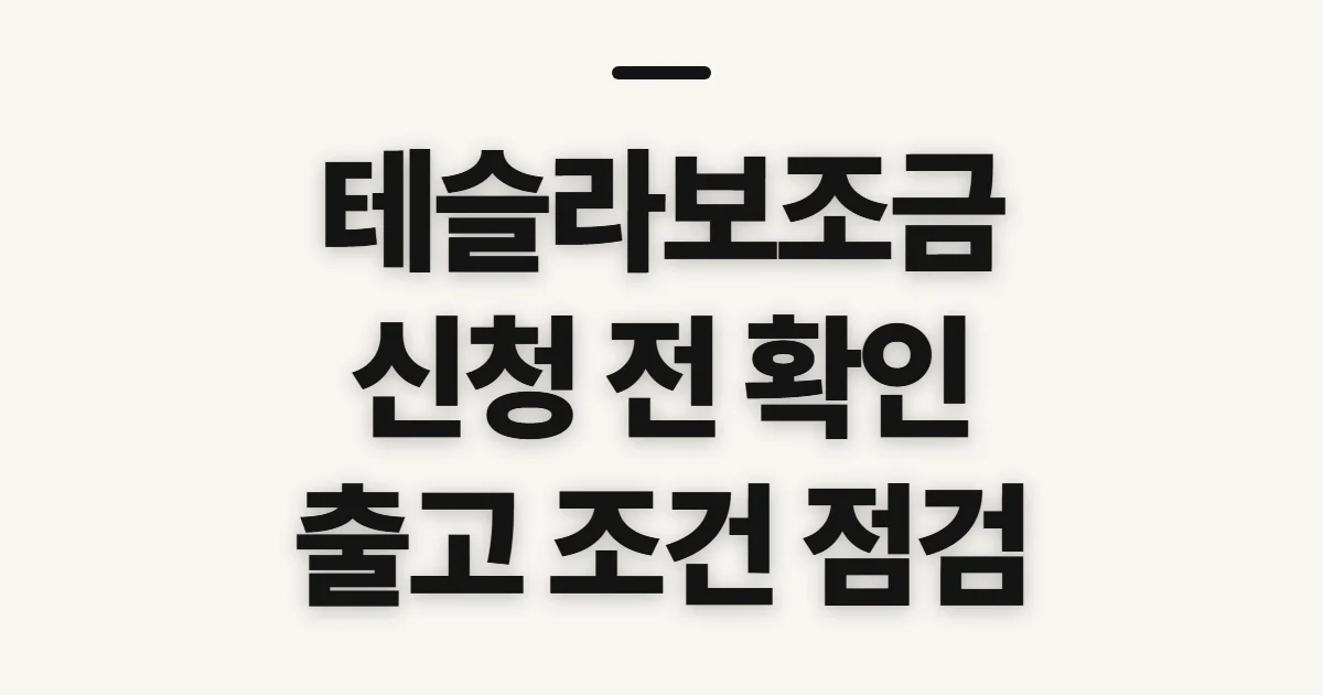 테슬라보조금, 신청 전 자격과 출고 조건 확인