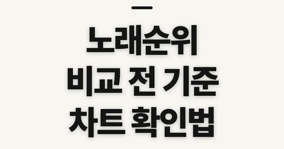 노래순위, 최신 차트 비교 전 확인할 기준