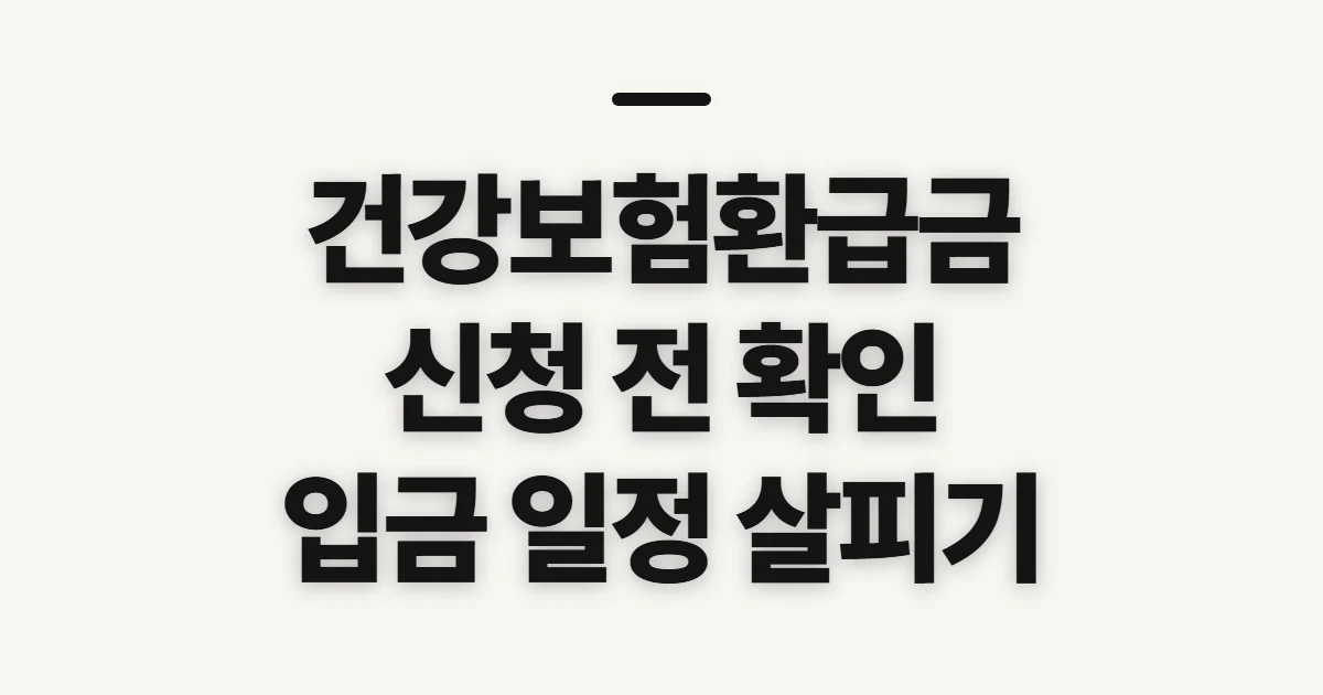 건강보험환급금, 조회·신청 전 확인할 대상과 지급 안내