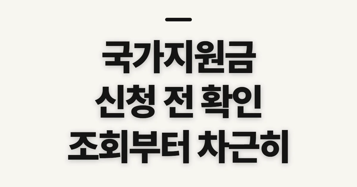 국가지원금, 신청 전 확인할 대상과 조회 순서