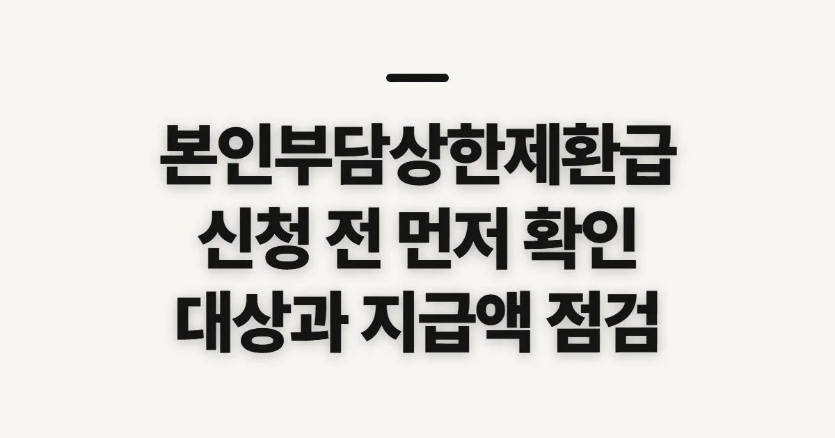 본인부담상한제환급, 대상과 지급액 확인 전 점검할 것