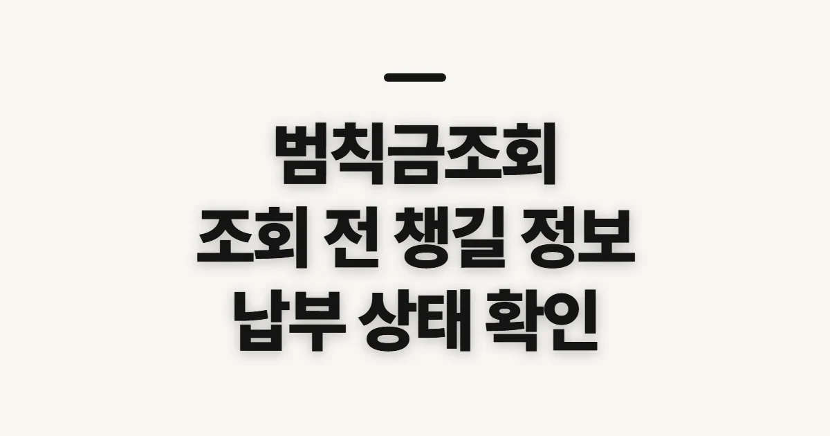 범칙금조회, 내역과 납부 상태 확인 전 챙길 정보