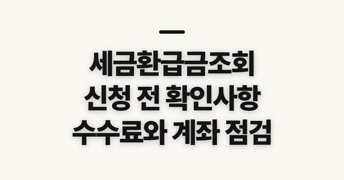 세금환급금조회, 환급 신청 전 확인할 정보