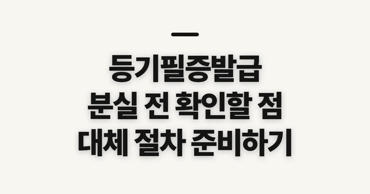 등기필증발급, 재발급 가능 여부와 대체 준비 확인