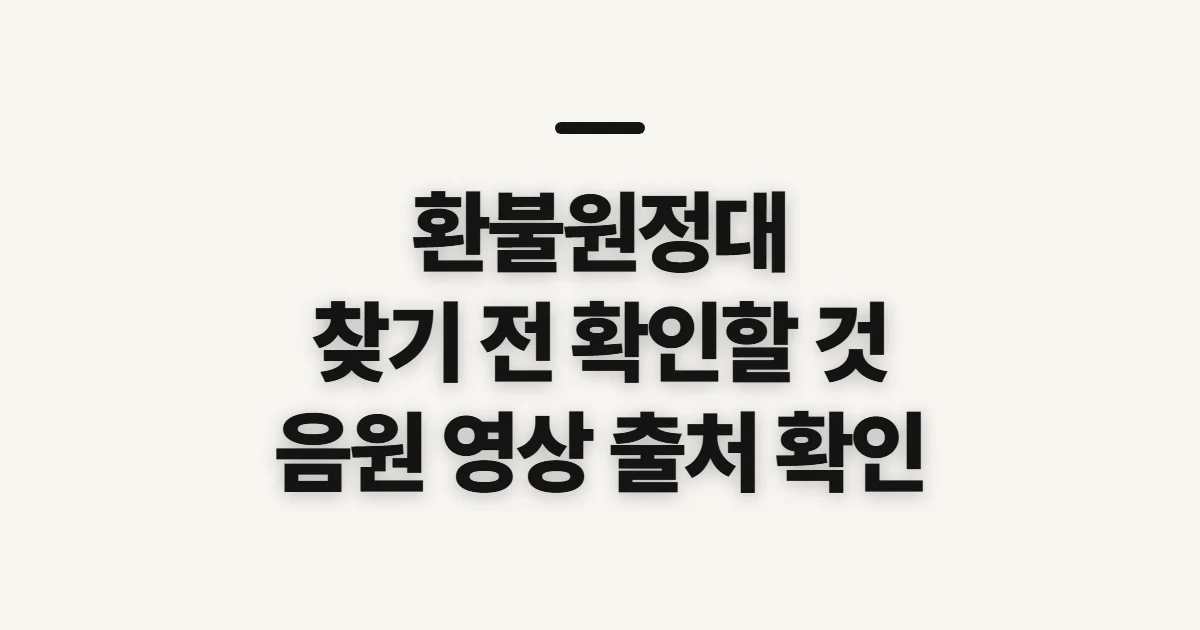 환불원정대, 음원·영상과 활동 정보를 찾기 전 확인할 것