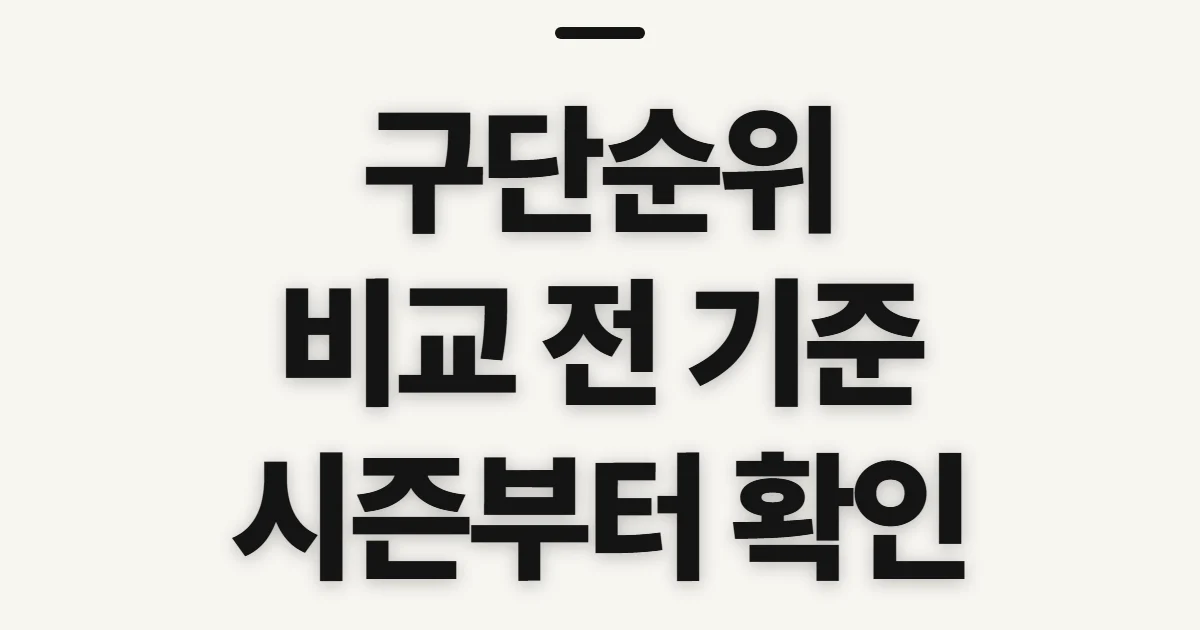 구단순위, 리그별 기록을 비교하기 전 확인할 기준