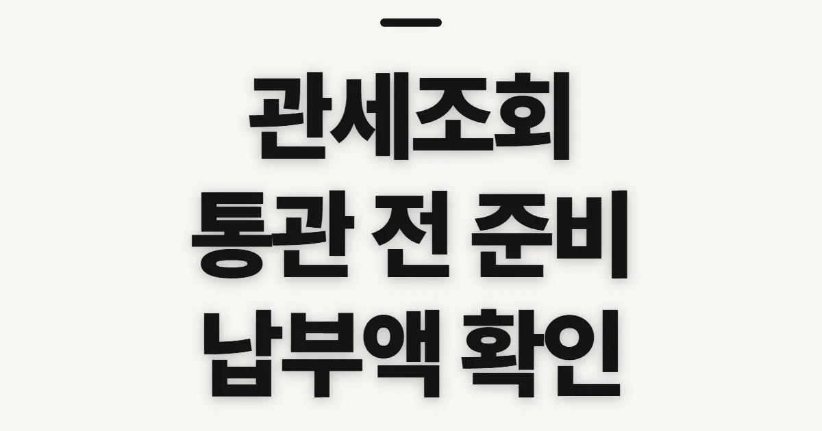 관세조회, 통관 상태와 납부액 확인 전 준비 정보
