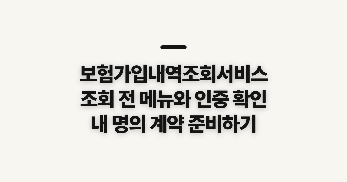 보험가입내역조회서비스, 본인 계약을 찾기 전 확인할 정보