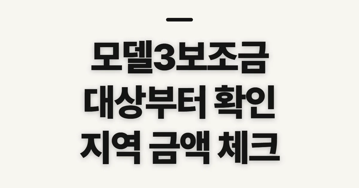 모델3보조금, 대상과 지자체 금액 확인 순서