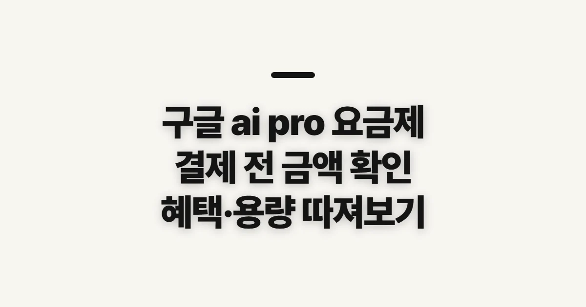 구글 ai pro 요금제, 결제액과 포함 혜택 확인 기준