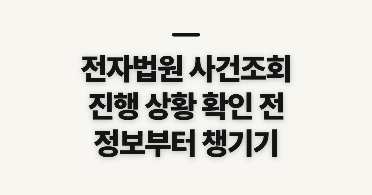 전자법원 사건조회, 진행 상황 확인 전 챙길 정보