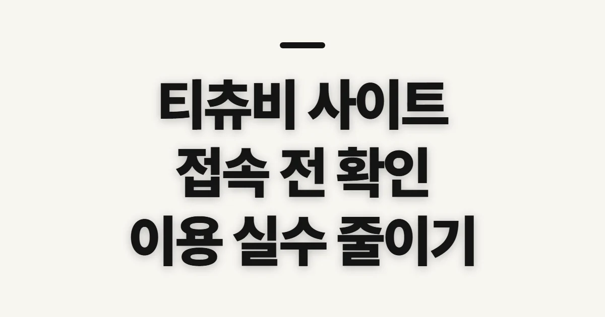 티츄비 사이트, 이용 전 확인할 서비스와 접속 환경