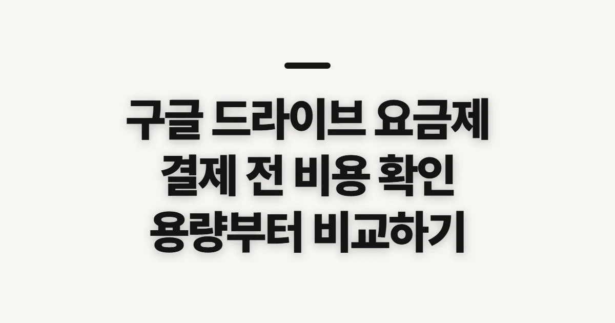 구글 드라이브 요금제, 결제 전 비용과 용량 확인하기