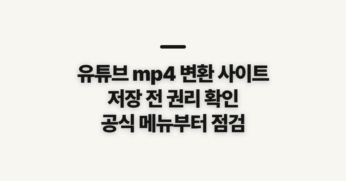 유튜브 mp4 변환 사이트, 저장 전 권리와 제한 확인