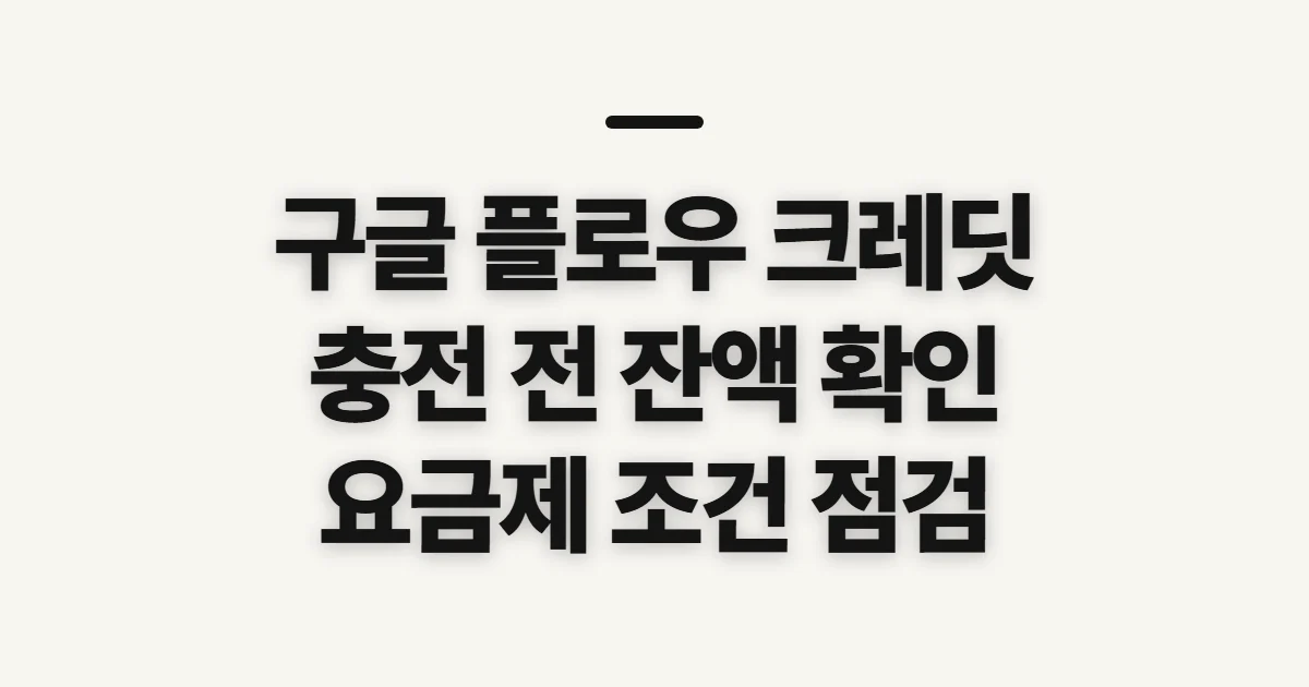 구글 플로우 크레딧 충전, 시작 전 확인할 항목