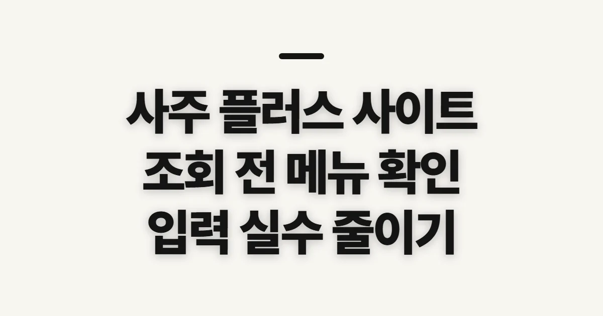 사주 플러스 사이트, 조회 전에 확인할 메뉴와 입력 정보