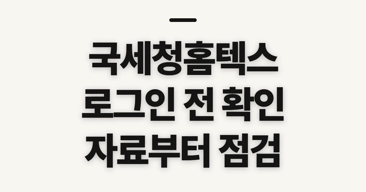 국세청홈텍스 홈페이지, 로그인 전 확인할 메뉴와 정보