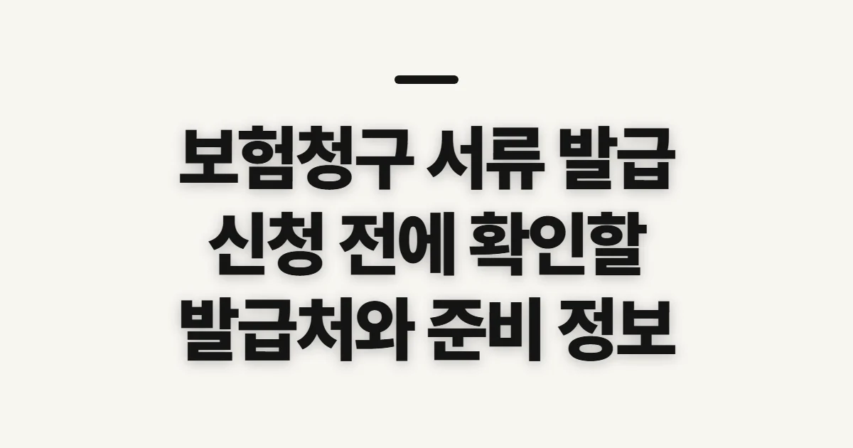 보험청구 서류 발급, 신청 전에 확인할 발급처와 준비 정보