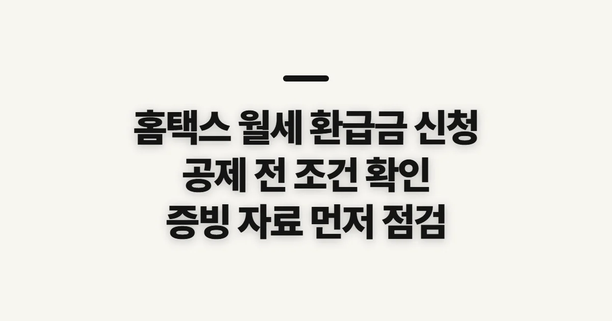 홈택스 월세 환급금 신청, 공제 대상과 접수 전 점검 사항