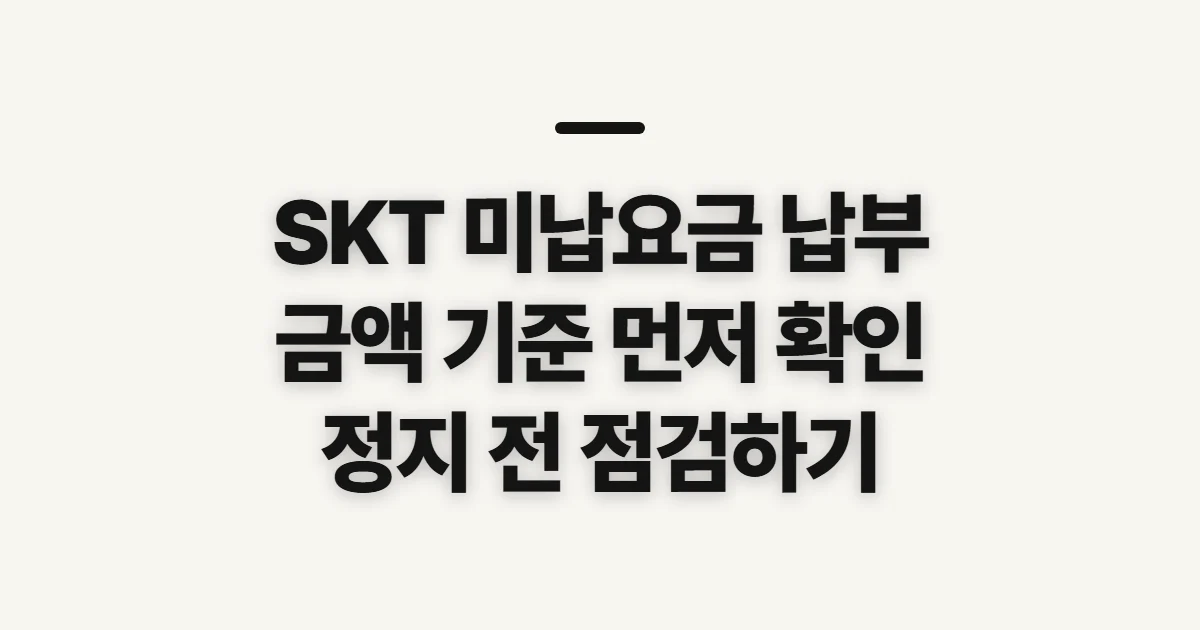 SKT 미납요금 납부, 금액 산정과 정지 해제 전 점검 기준
